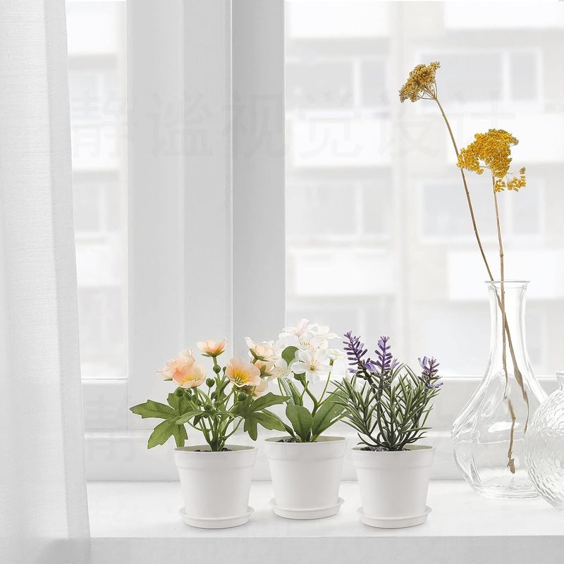SwinDuck 28 Pack 4 inch Small Plant Pots, Plastic Planters with Drainage Holes and Saucers for Flowers Plants, Succulents, Seed Starting Pots, White - Image 2